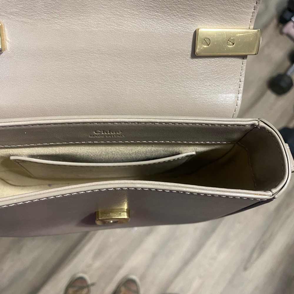 Small Leather C Bag in Taupe - Picture 5 of 7